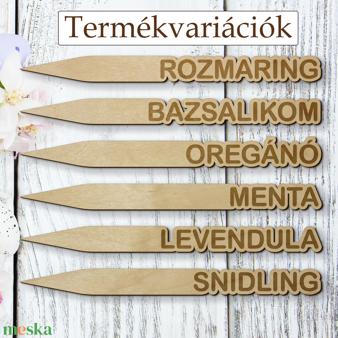 Kerti növénytábla, Palánta ültetéshez kiskertbe fűszerjelölő, Sorjelölő zöldségekhez - otthon & életmód - ház & kert - növény & veteményes - Meska.hu