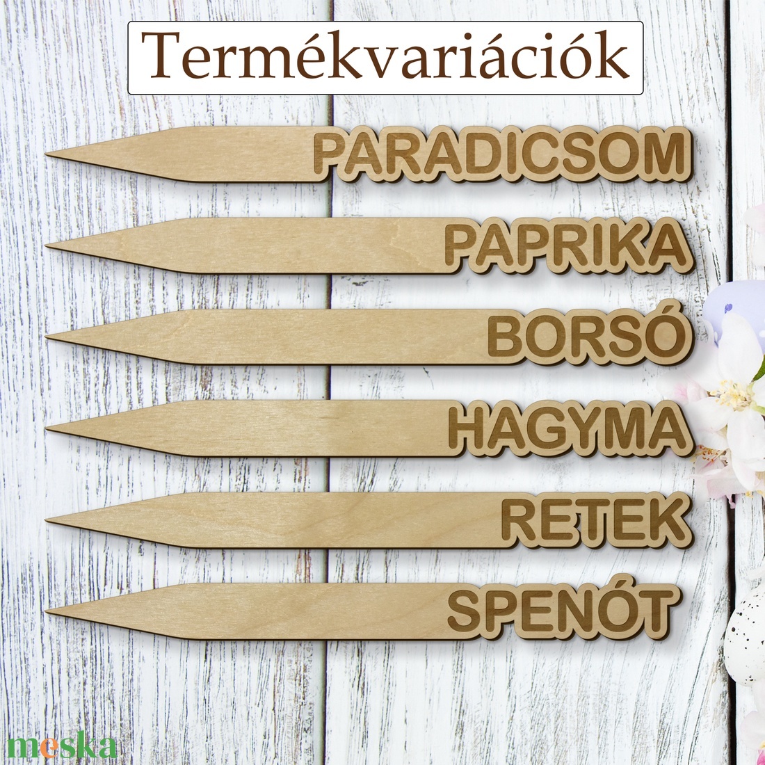 Kerti növénytábla, Palánta ültetéshez kiskertbe fűszerjelölő, Sorjelölő zöldségekhez - otthon & életmód - ház & kert - növény & veteményes - Meska.hu