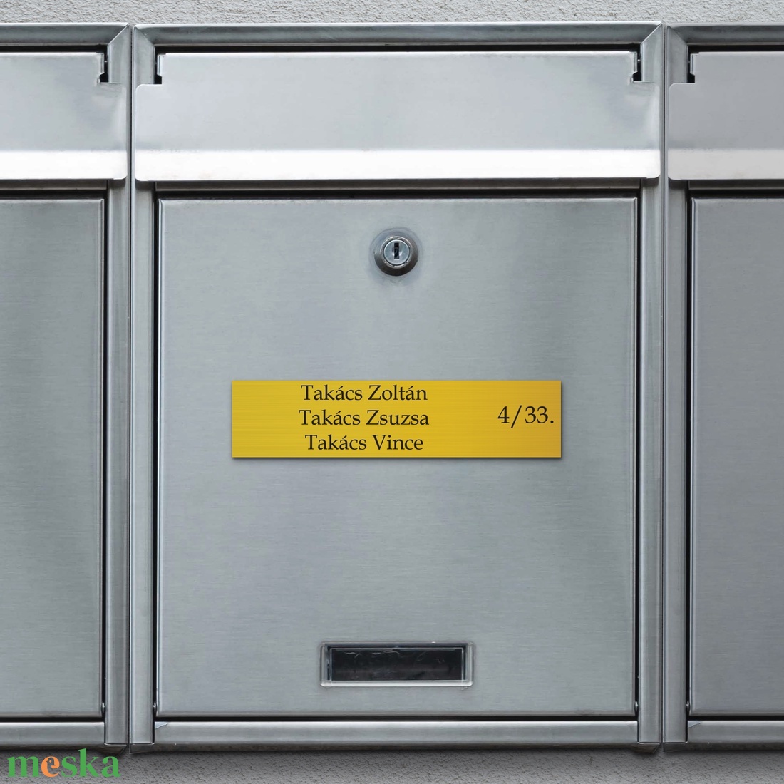 Névtábla bejárati ajtóra arany színű, postaláda cégtábla, fémes hatású, beltéri arany színű , ezüst színű, - otthon & életmód - ház & kert - névtábla - Meska.hu Névtábla bejárati ajtóra arany színű, postaláda cégtábla, fémes hatású, beltéri arany színű , ezüst színű, - otthon & életmód - ház & kert - névtábla - Meska.hu