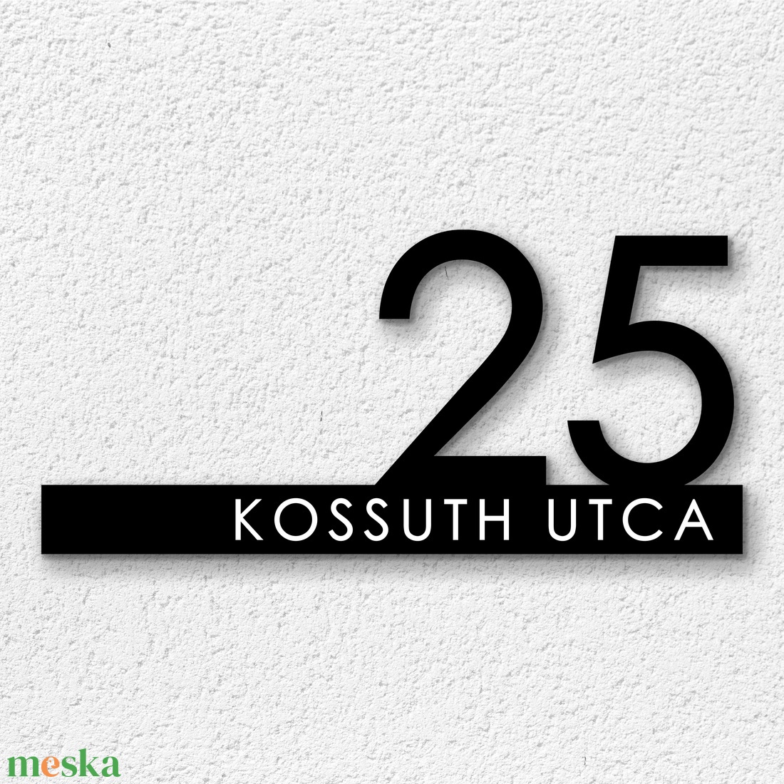 Minimalista utcanévtábla, modern gravírozott házszámtábla több méretben, antracit - otthon & életmód - ház & kert - házszám - Meska.hu