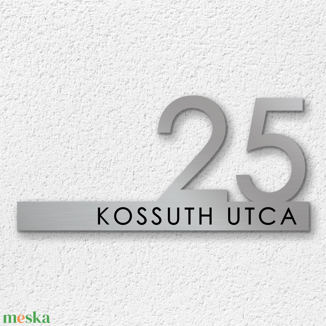 Minimalista utcanévtábla, modern gravírozott házszámtábla több méretben, antracit - otthon & életmód - ház & kert - házszám - Meska.hu