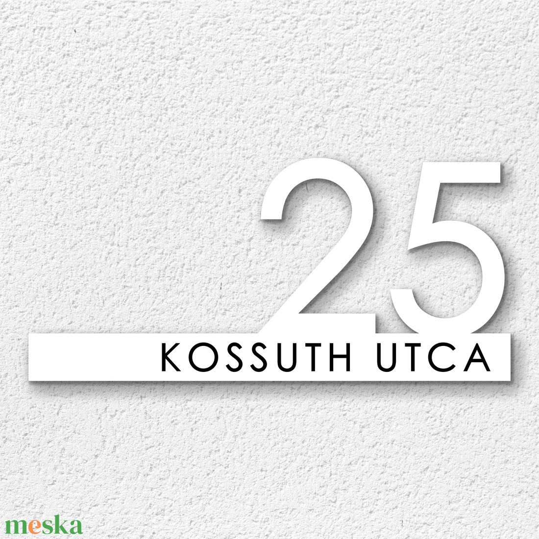 Minimalista utcanévtábla, modern gravírozott házszámtábla több méretben, antracit - otthon & életmód - ház & kert - házszám - Meska.hu