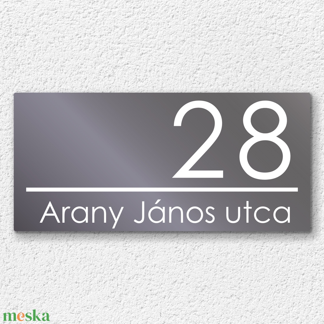 Minimalista házszámtábla gravírozással, egyszerű és tartós, 4 színben - otthon & életmód - ház & kert - házszám - Meska.hu