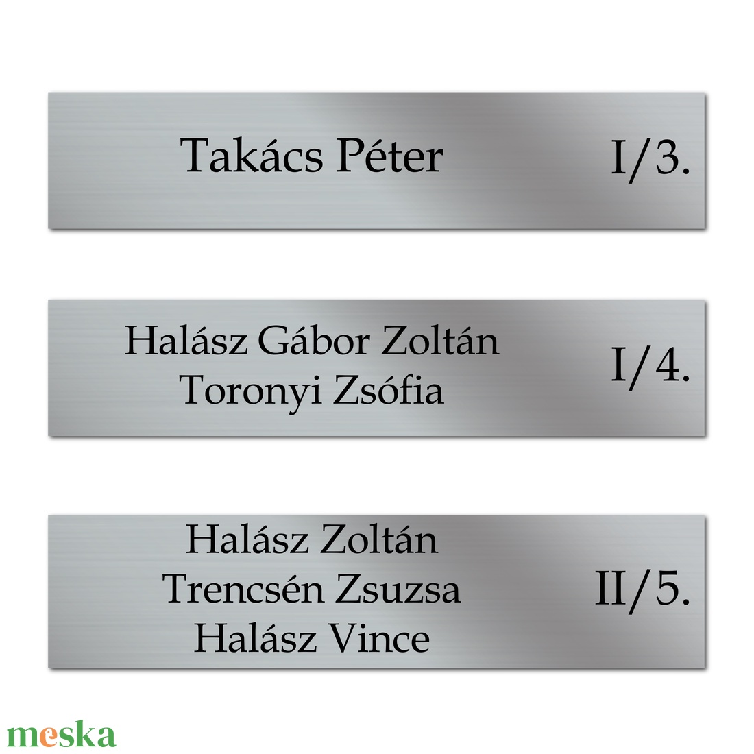 Beltéri postaláda névtábla, bejárati ajtó tábla, beltéri fémhatású arany, ezüst névtábla  - otthon & életmód - ház & kert - névtábla - Meska.hu