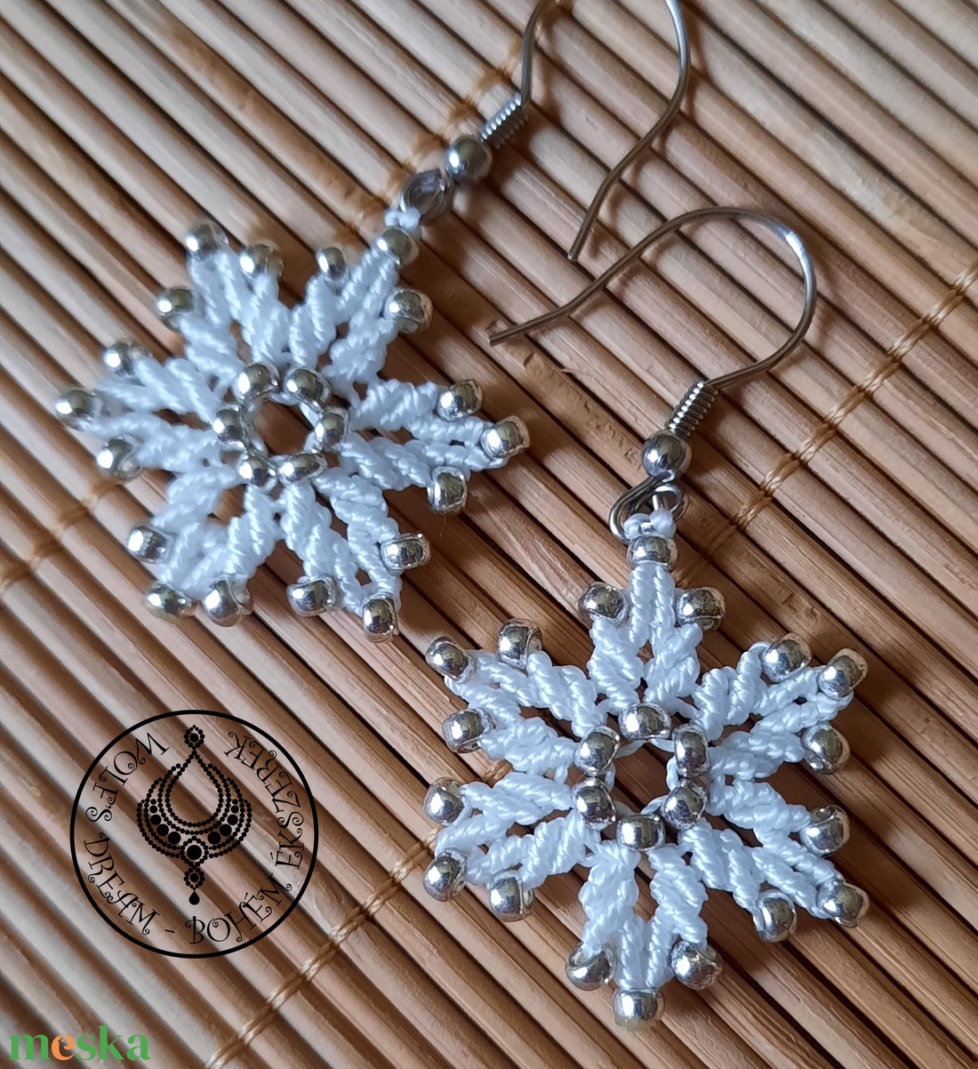 Hópehely fülbevaló - Silver - ékszer - fülbevaló - lógó fülbevaló - Meska.hu