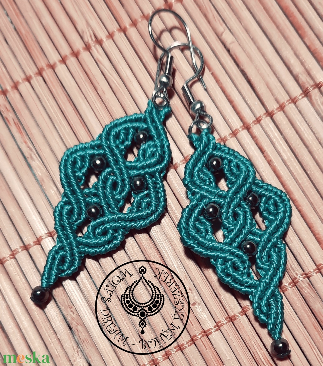 Kelta stílusú hosszúkás fülbevaló - teal - ékszer - fülbevaló - lógó fülbevaló - Meska.hu Kelta stílusú hosszúkás fülbevaló - teal - ékszer - fülbevaló - lógó fülbevaló - Meska.hu