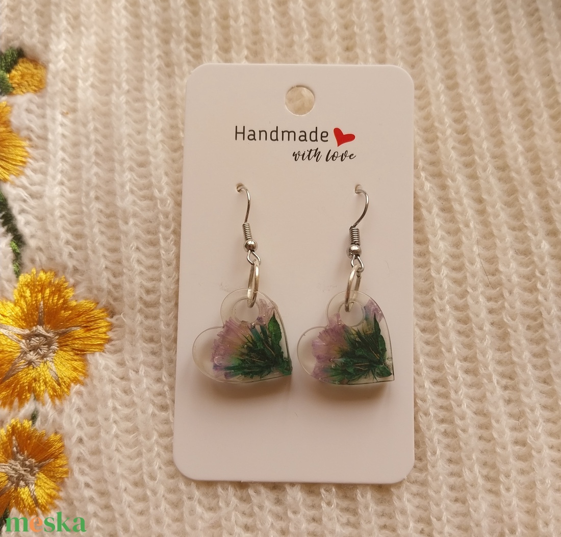 Műgyanta szív fülbevaló - Sóvirág - ékszer - fülbevaló - lógó fülbevaló - Meska.hu Műgyanta szív fülbevaló - Sóvirág - ékszer - fülbevaló - lógó fülbevaló - Meska.hu