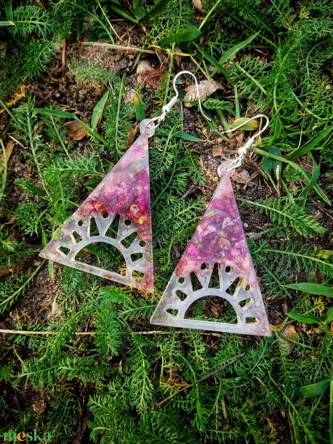 Rózsás Nap Fülbevaló - Moon Garden Kollekció - ékszer - fülbevaló - lógó fülbevaló - Meska.hu