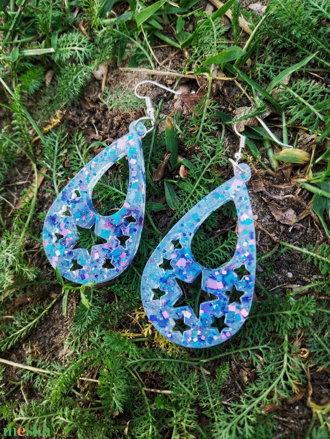 Csillagos Éj Fülbevaló - Moon Garden Kollekció - ékszer - fülbevaló - lógó csepp fülbevaló - Meska.hu