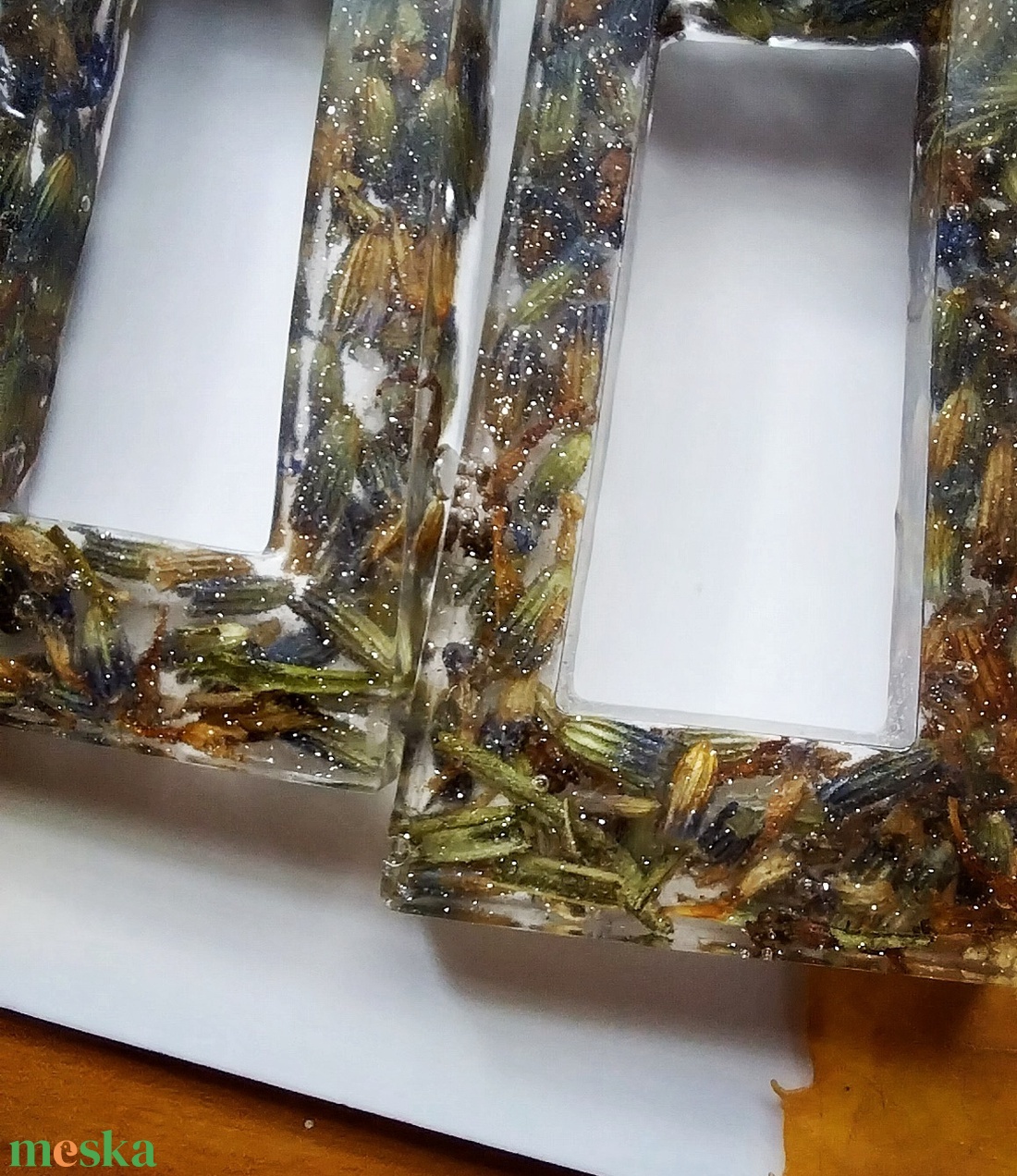 Levendulás műgyanta fülbevaló - Növényi Talizmánok Kollekció - ékszer - fülbevaló - lógó fülbevaló - Meska.hu