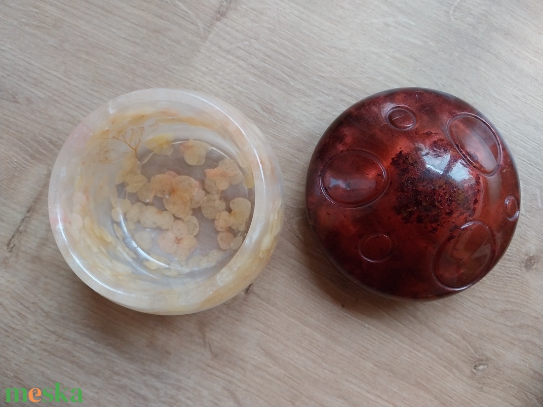 Műgyanta Gomba Tároló Növényekkel - ékszer - ékszertartó - ékszertartó tál - Meska.hu