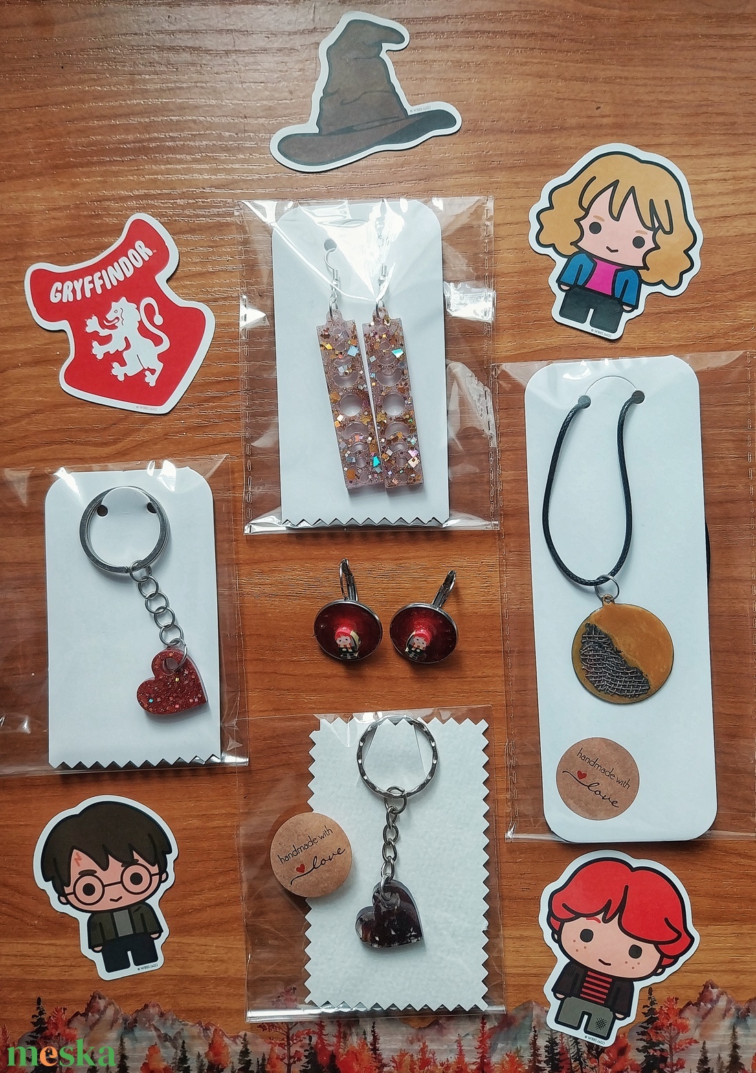 Griffendéles ékszercsomag - Harry Potter - ékszer - ékszerszett - Meska.hu