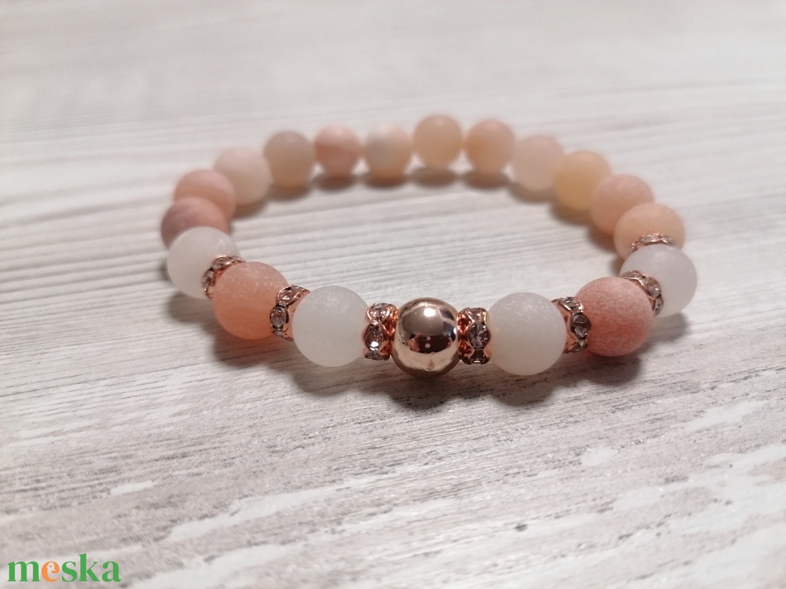 Matt Pink Aventurin Női Ásványkarkötő - ékszer - karkötő - gyöngyös karkötő - Meska.hu