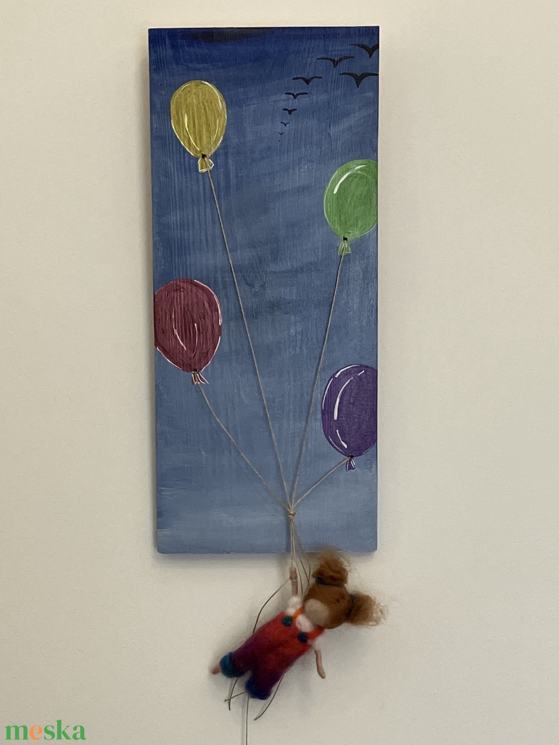 Lufikkal szállni - 3D fali fekoráció, akril festmény tűnemezelt kislánnyal - otthon & életmód - babaszoba, gyerekszoba - babaszoba dekoráció - Meska.hu Lufikkal szállni - 3D fali fekoráció, akril festmény tűnemezelt kislánnyal - otthon & életmód - babaszoba, gyerekszoba - babaszoba dekoráció - Meska.hu