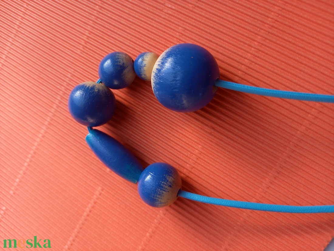 Kék fagyöngy nyaklánc  - ékszer - nyaklánc - bogyós nyaklánc - Meska.hu