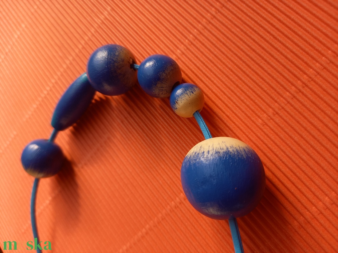 Kék fagyöngy nyaklánc  - ékszer - nyaklánc - bogyós nyaklánc - Meska.hu