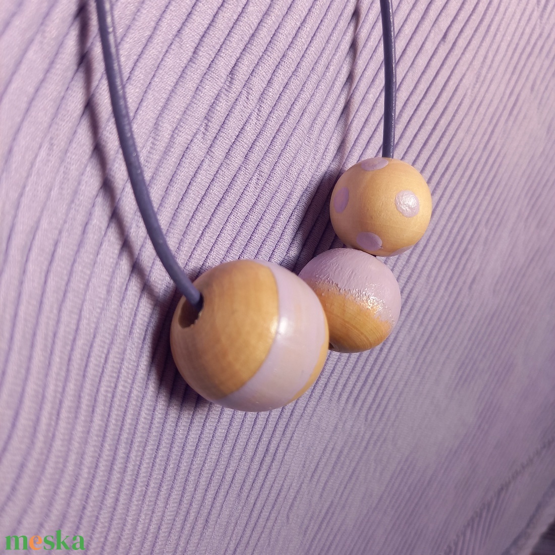 Lila festett pasztell fagyöngy nyaklánc-KIFUTÓ TERMÉK - ékszer - nyaklánc - bogyós nyaklánc - Meska.hu