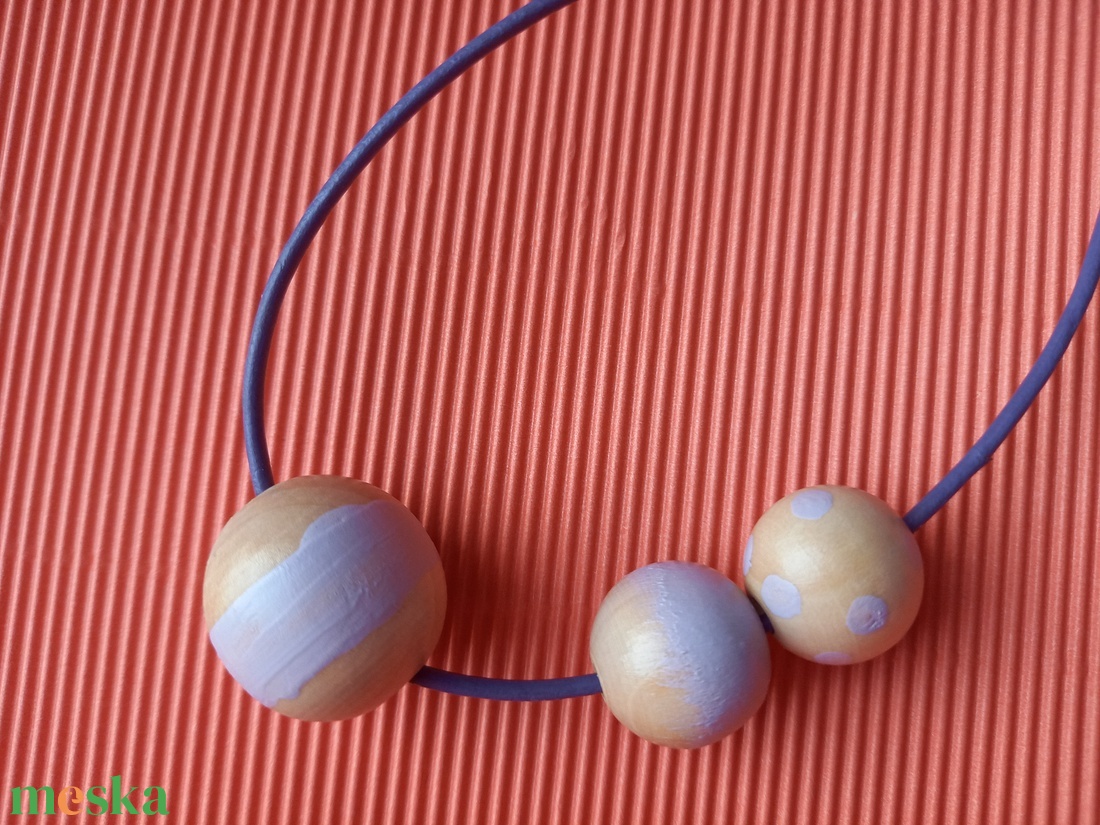 Lila festett pasztell fagyöngy nyaklánc-KIFUTÓ TERMÉK - ékszer - nyaklánc - bogyós nyaklánc - Meska.hu