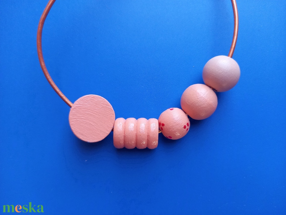 Barack szinű fagyöngy nyaklánc-KIFUTÓ TERMÉK - ékszer - nyaklánc - bogyós nyaklánc - Meska.hu