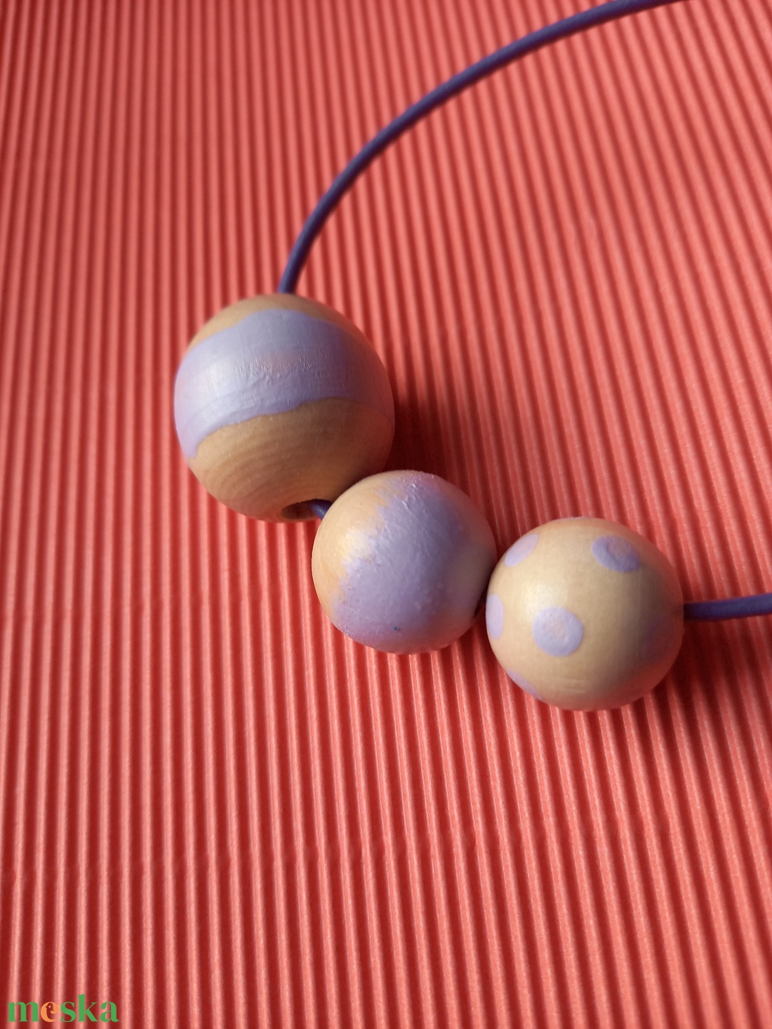 Lila festett pasztell fagyöngy nyaklánc-KIFUTÓ TERMÉK - ékszer - nyaklánc - bogyós nyaklánc - Meska.hu