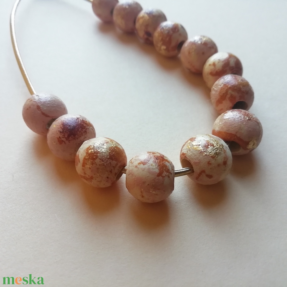 Arany és narancssárga fagyöngy nyaklánc  - ékszer - nyaklánc - bogyós nyaklánc - Meska.hu