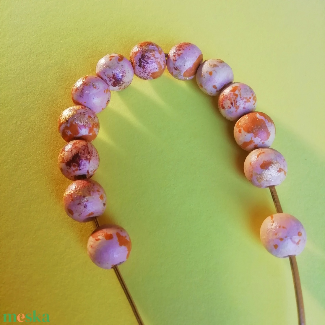 Arany és narancssárga fagyöngy nyaklánc  - ékszer - nyaklánc - bogyós nyaklánc - Meska.hu