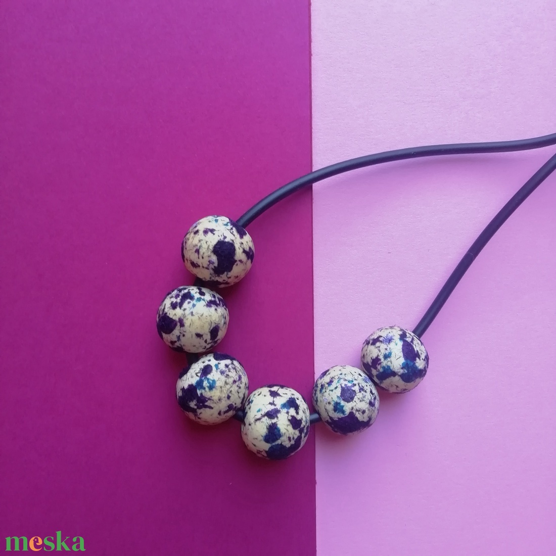 Lila fa bogyós nyaklánc-KIFUTÓ TERMÉK - ékszer - nyaklánc - bogyós nyaklánc - Meska.hu