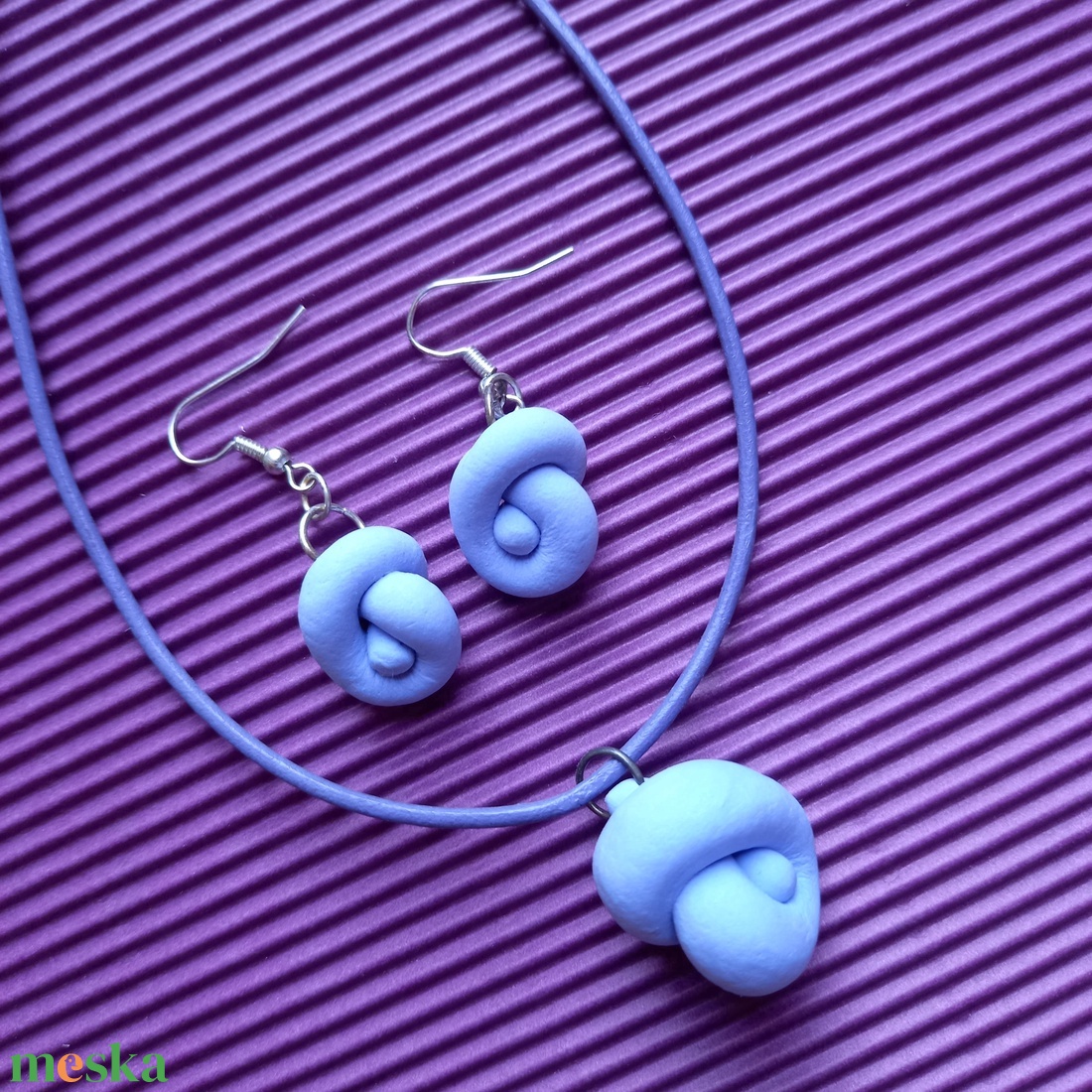 Levendula lila nyaklánc és fülbevaló szett - ékszer - ékszerszett - Meska.hu