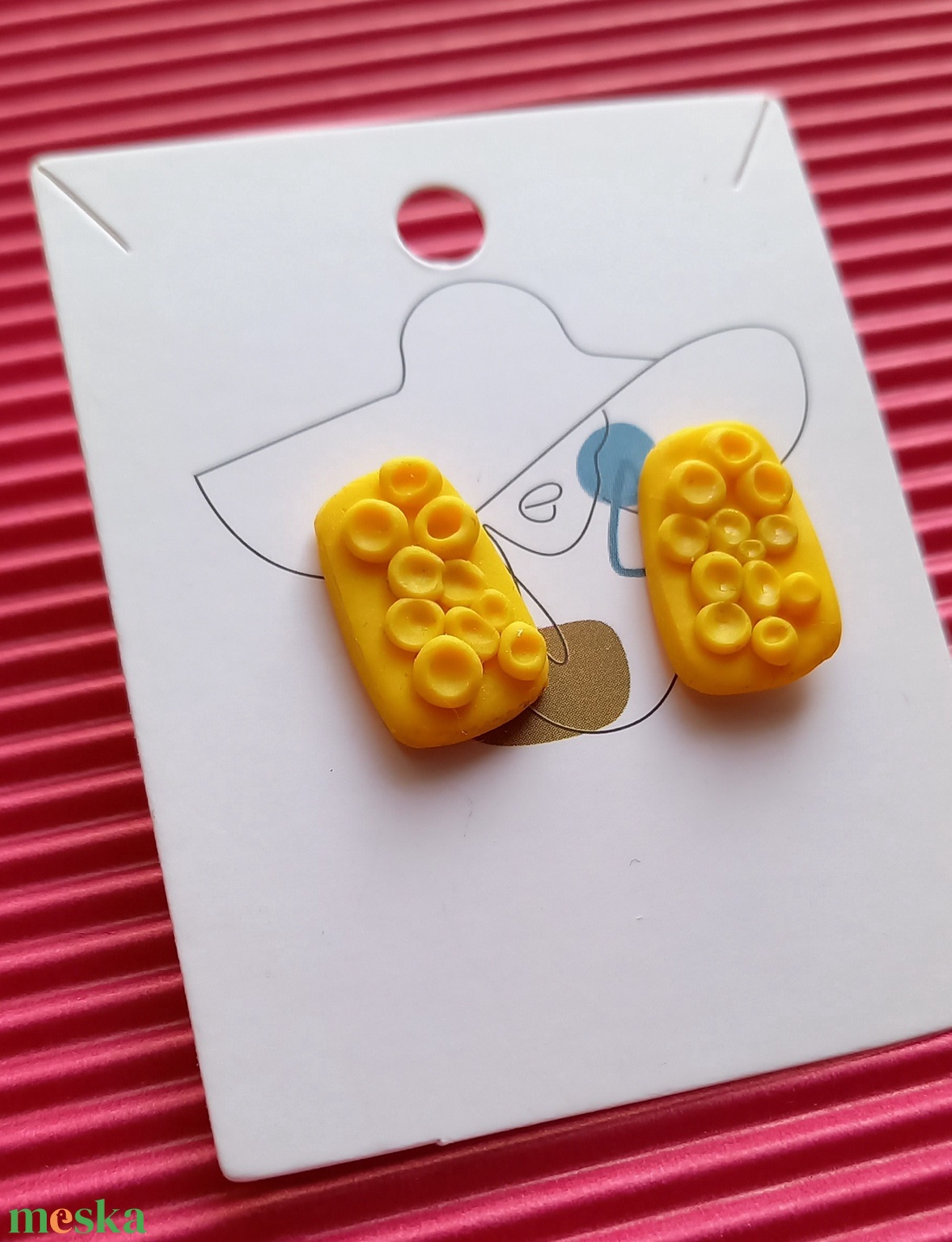 Gyurma bedugós fülbevaló több féle színben és motívumban - ékszer - fülbevaló - pötty fülbevaló - Meska.hu