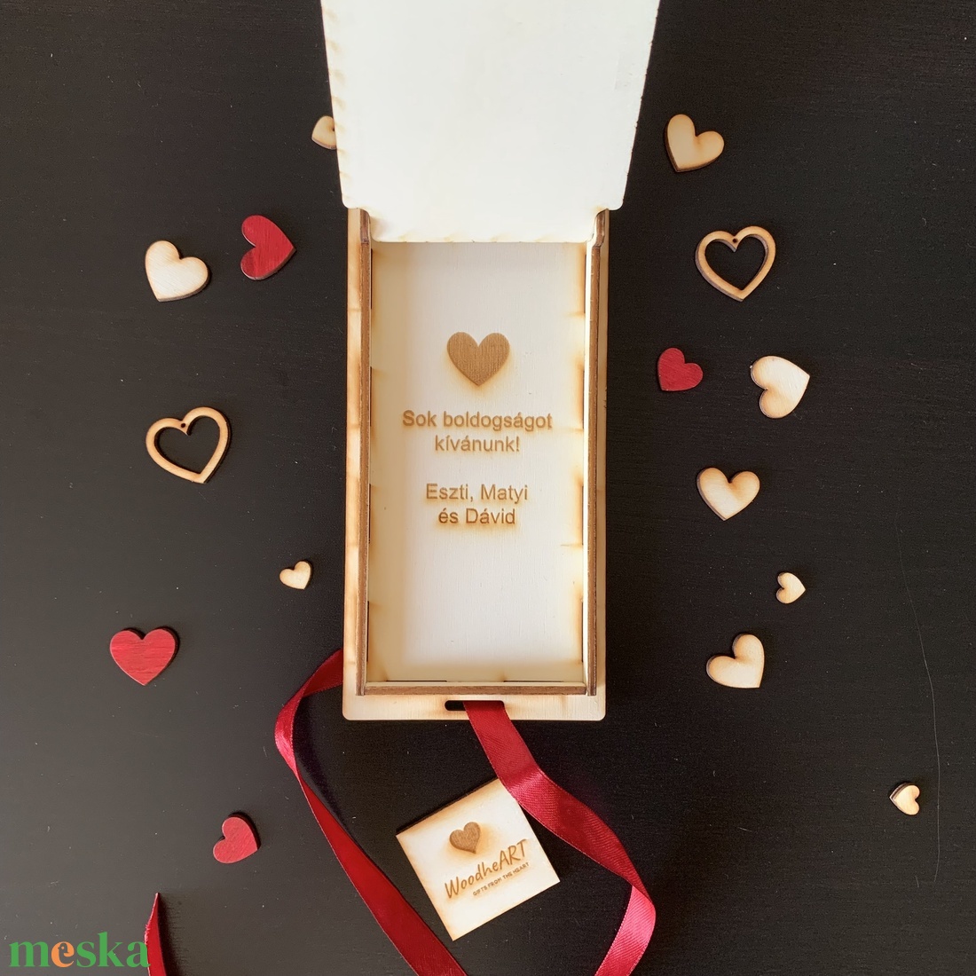 Pénzátadó doboz esküvőre - szív lufik - esküvő - emlék & ajándék - nászajándék - esküvői pénzátadó doboz - Meska.hu