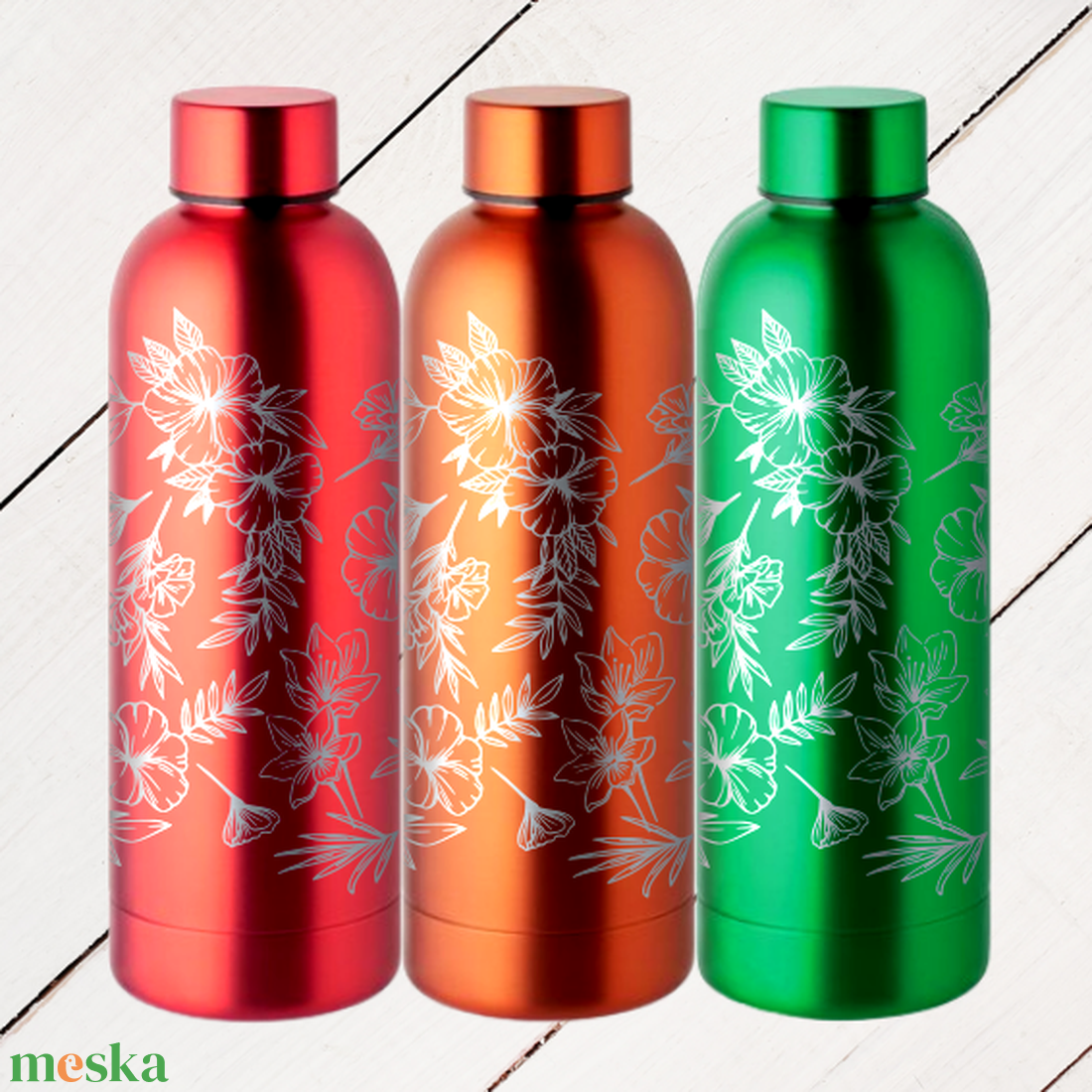 Thermopalack - Virágos mintával - 3 színben - otthon & életmód - konyhafelszerelés, tálalás - italos kellékek - termoszok - Meska.hu