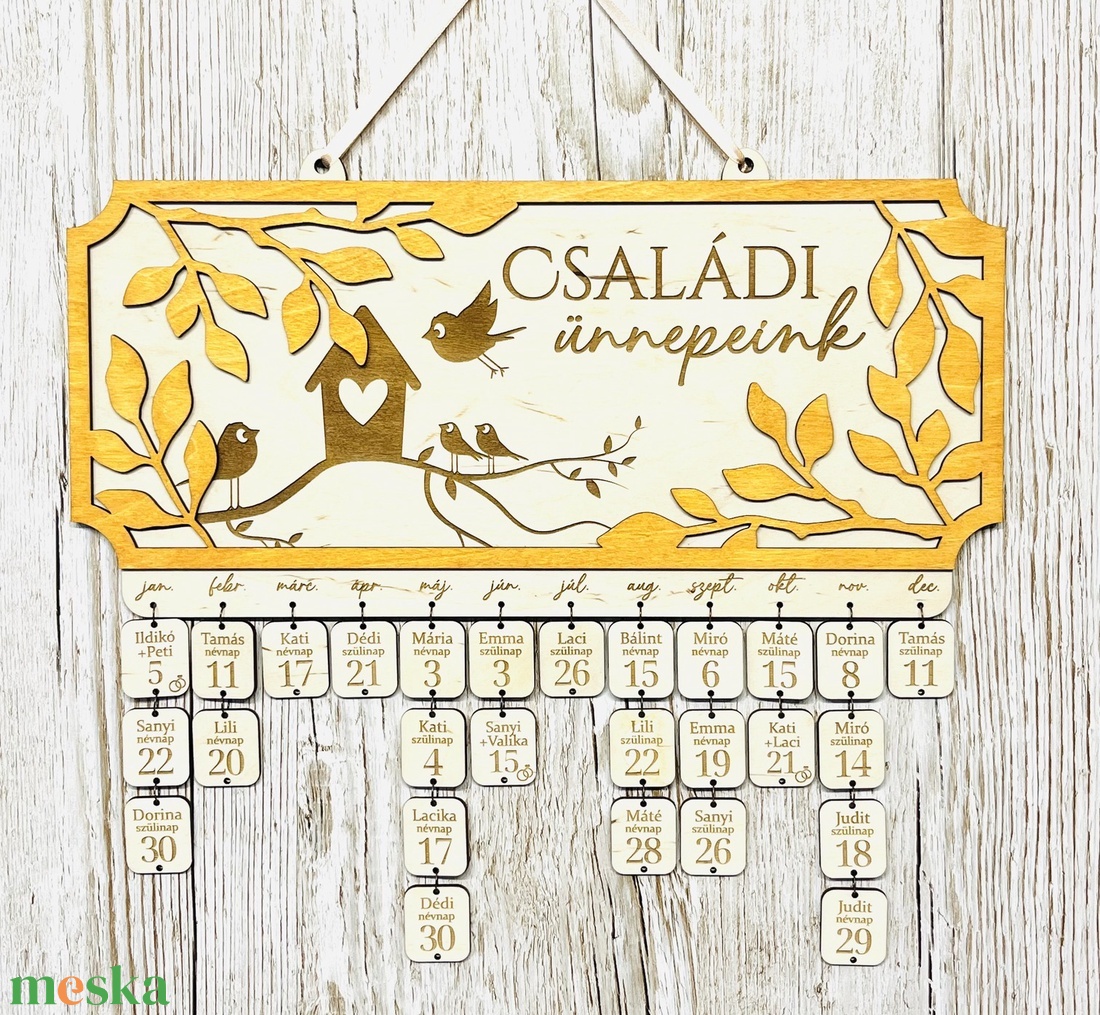 Családi öröknaptár - családi ünnepeink - otthon & életmód - dekoráció - fali és függő dekoráció - falinaptár & öröknaptár - Meska.hu