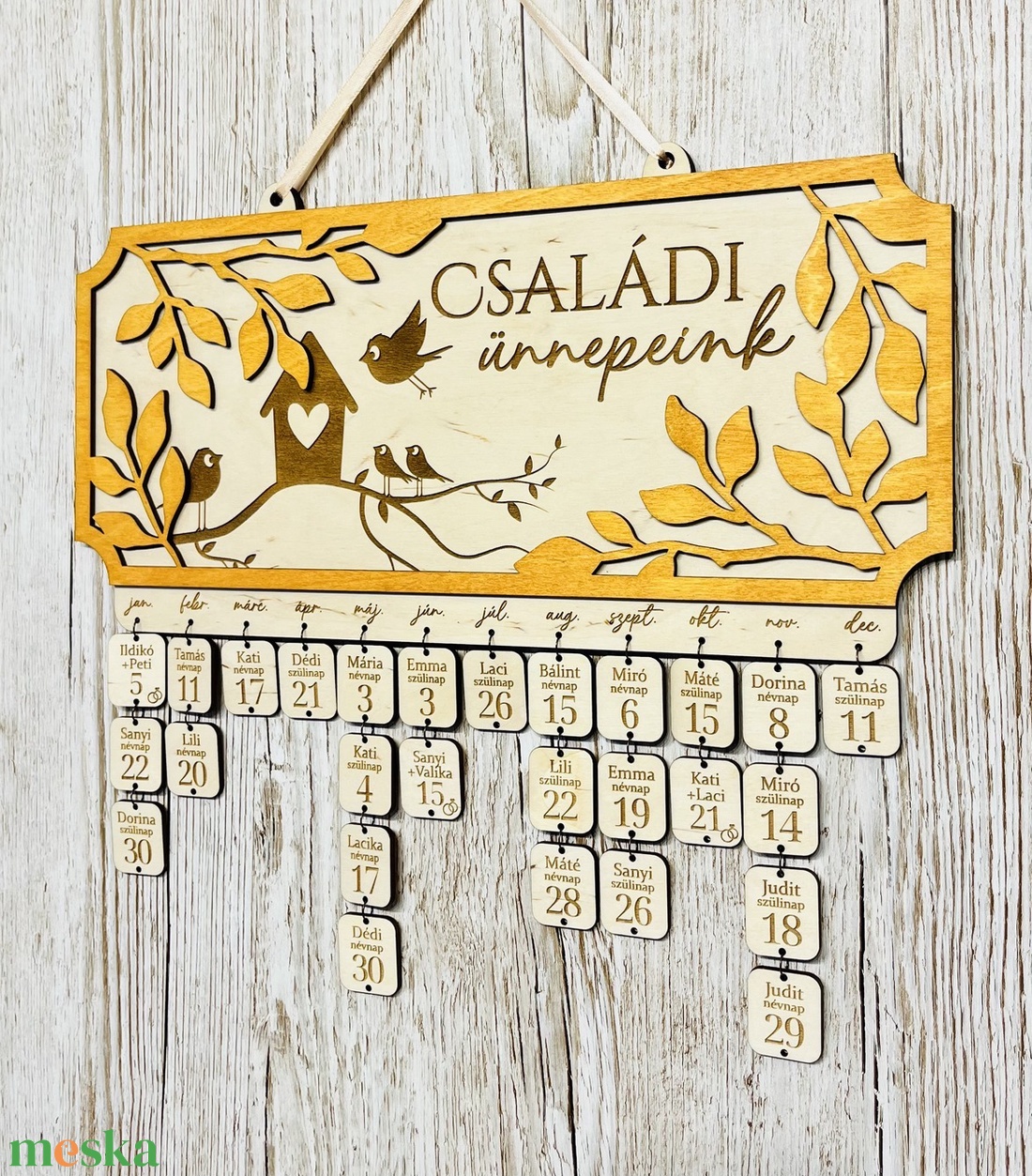 Családi öröknaptár - családi ünnepeink - otthon & életmód - dekoráció - fali és függő dekoráció - falinaptár & öröknaptár - Meska.hu