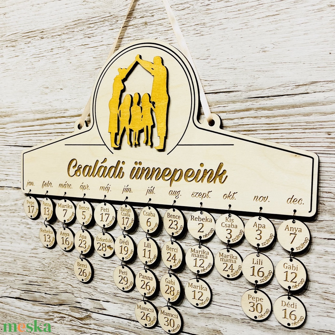 Családi öröknaptár - családi ünnepeink - otthon & életmód - dekoráció - fali és függő dekoráció - falinaptár & öröknaptár - Meska.hu
