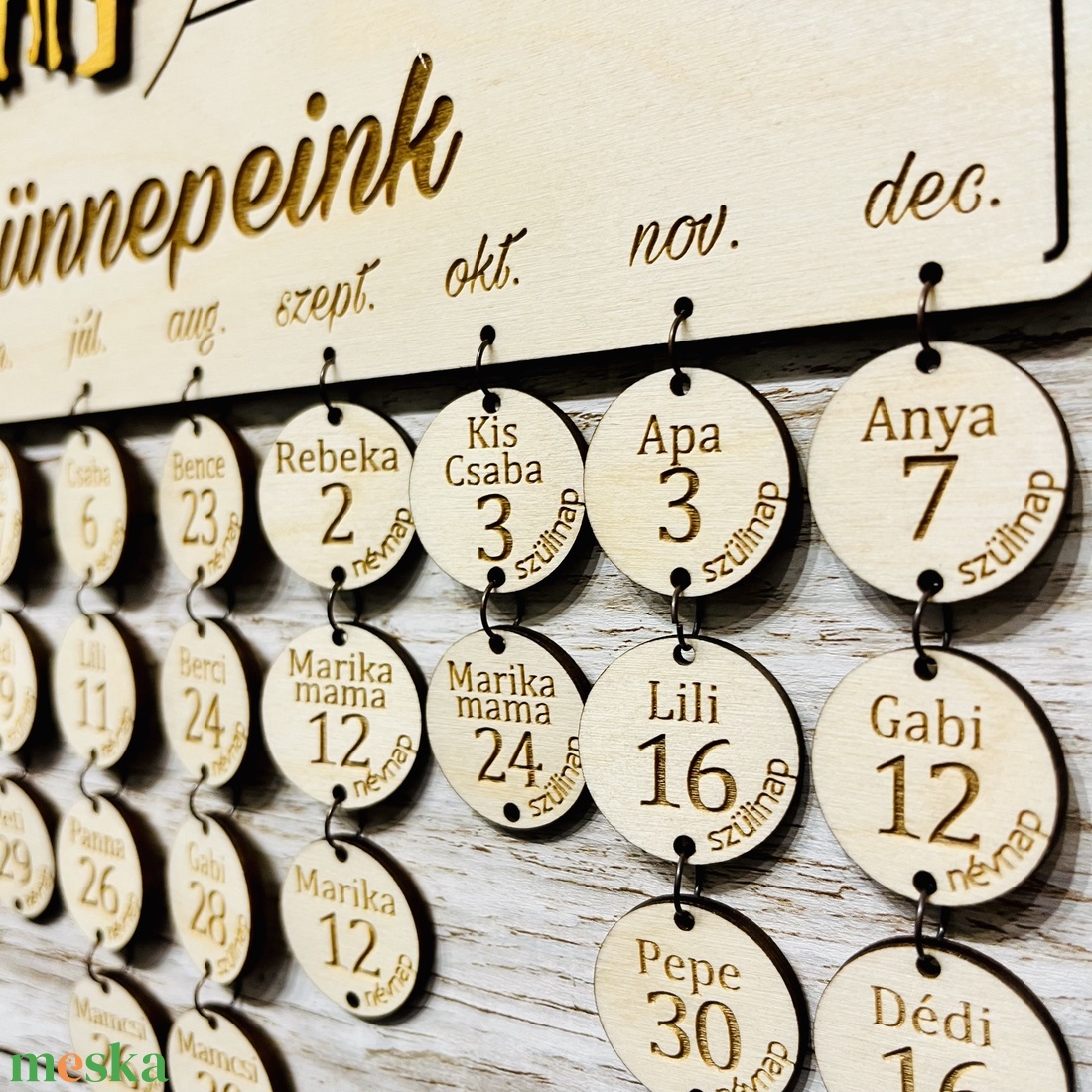 Családi öröknaptár - családi ünnepeink - otthon & életmód - dekoráció - fali és függő dekoráció - falinaptár & öröknaptár - Meska.hu