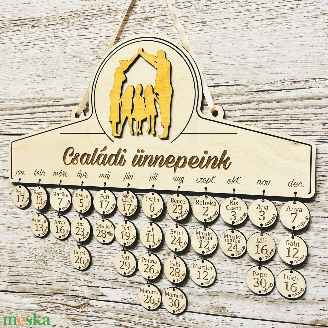 Családi öröknaptár - családi ünnepeink - otthon & életmód - dekoráció - fali és függő dekoráció - falinaptár & öröknaptár - Meska.hu