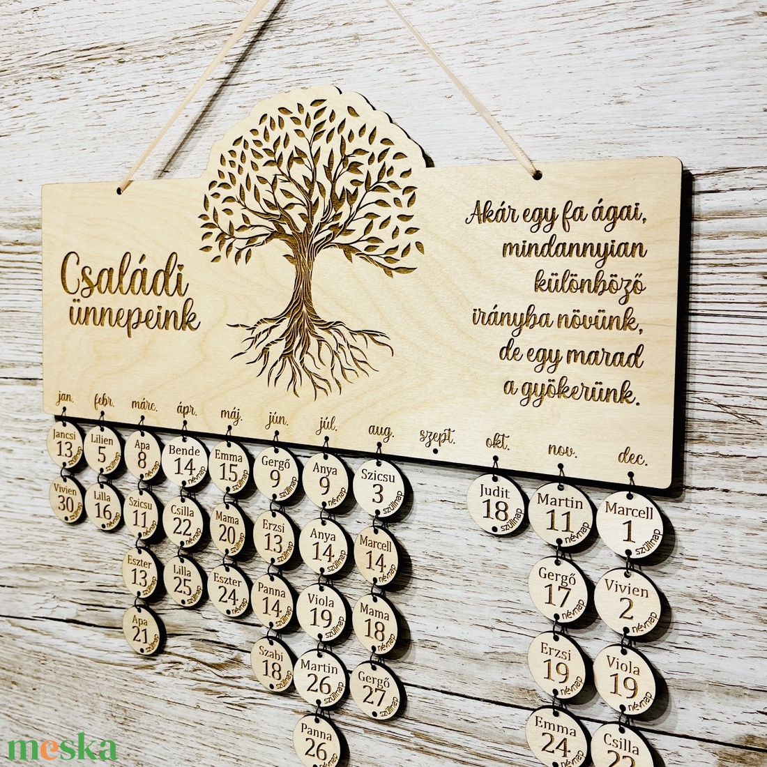 Családi öröknaptár - idézettel - otthon & életmód - dekoráció - fali és függő dekoráció - falinaptár & öröknaptár - Meska.hu