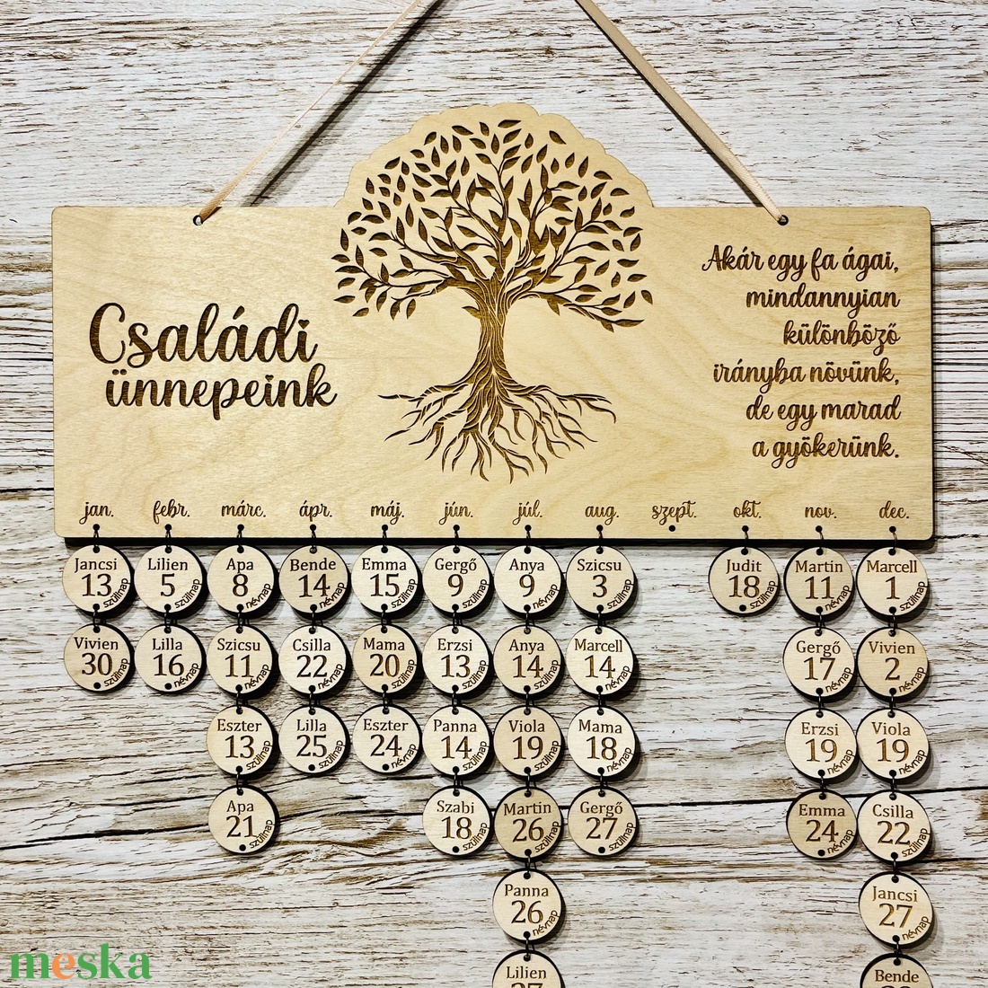 Családi öröknaptár - idézettel - otthon & életmód - dekoráció - fali és függő dekoráció - falinaptár & öröknaptár - Meska.hu