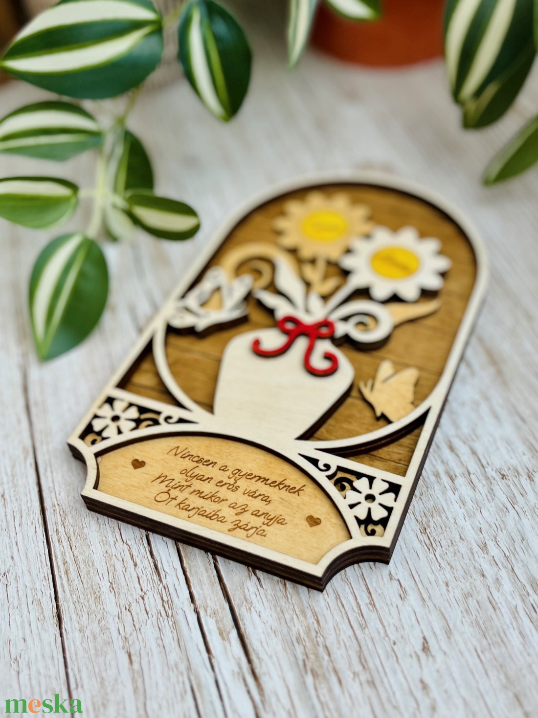 Anyák napi virágcsokor dekorkép - akár 6 virággal-névvel - otthon & életmód - dekoráció - fali és függő dekoráció - falra akasztható dekor - Meska.hu