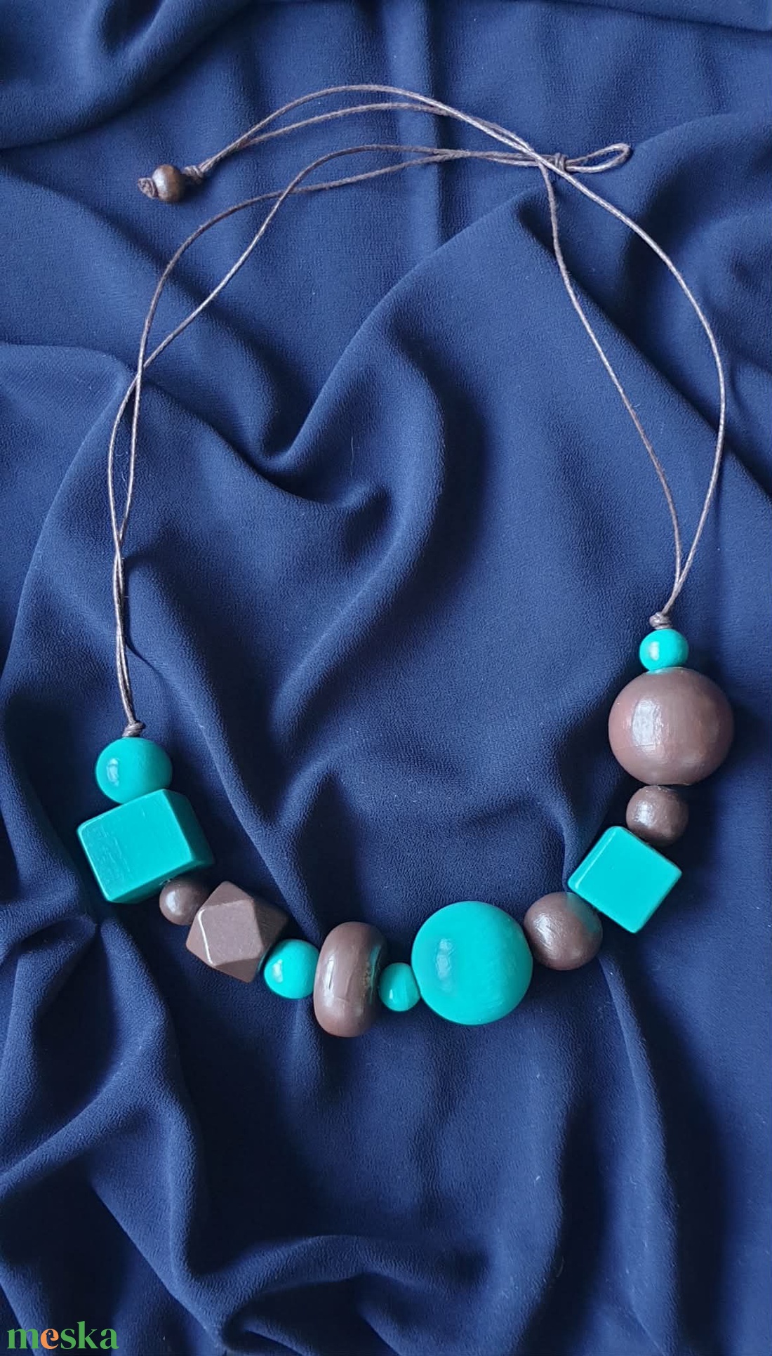 Geometrikus fa nyaklánc - ékszer - nyaklánc - bogyós nyaklánc - Meska.hu