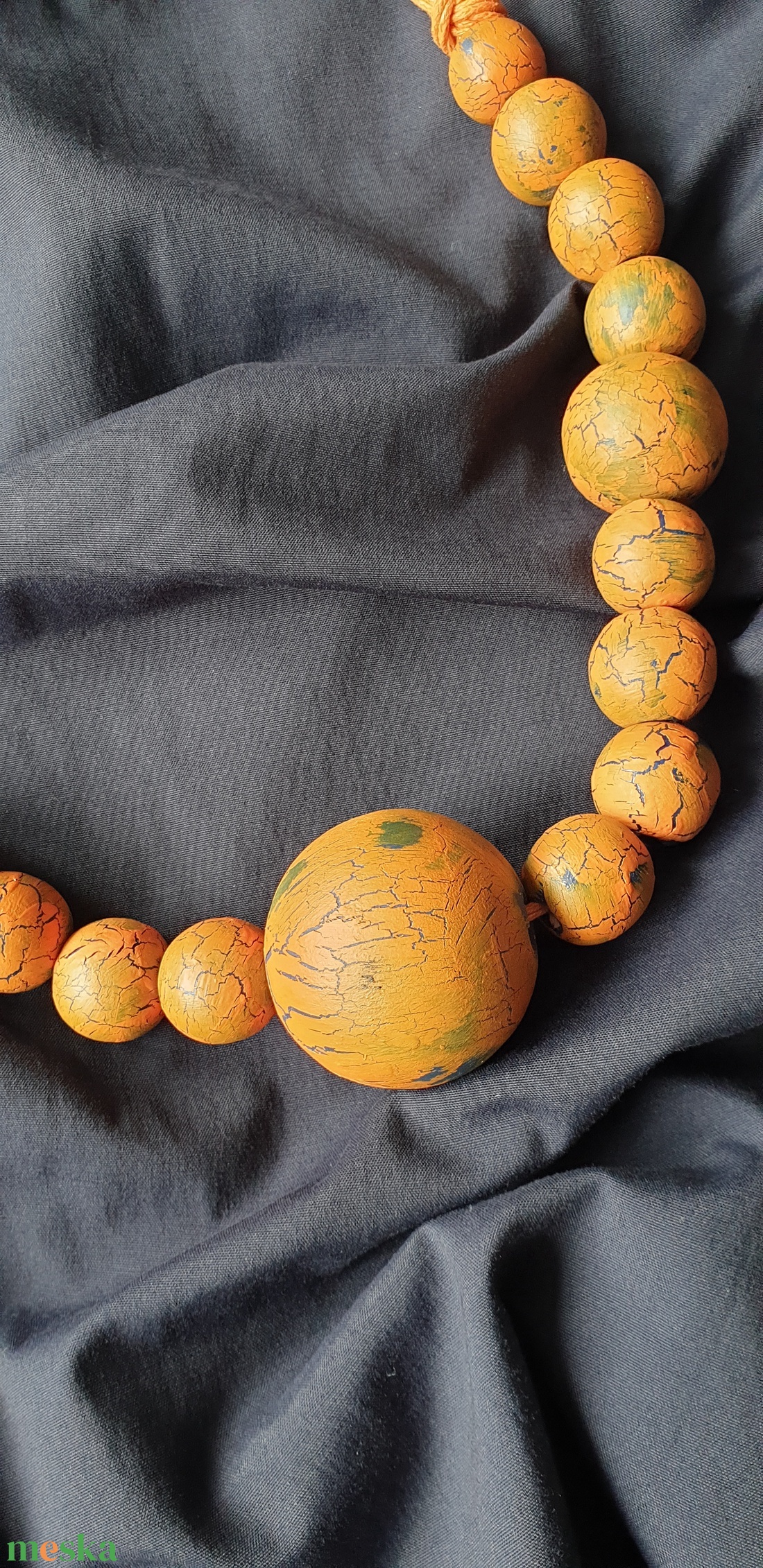 Terrakotta fa nyaklánc - UTOLSÓ DARAB! - ékszer - nyaklánc - statement nyaklánc - Meska.hu