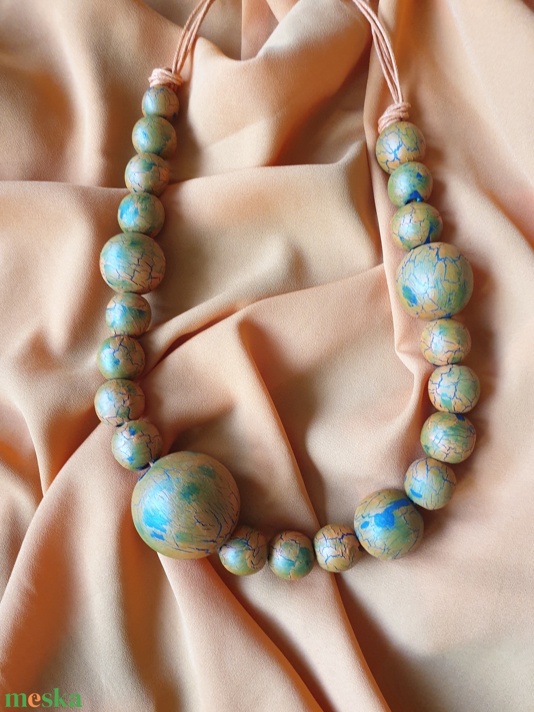 Terrakotta fa nyaklánc - UTOLSÓ DARAB! - ékszer - nyaklánc - statement nyaklánc - Meska.hu