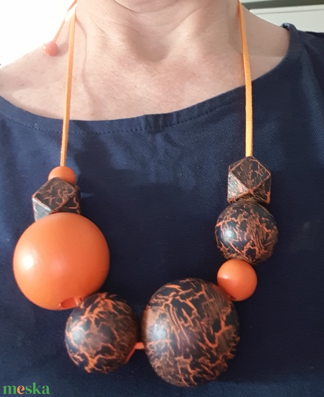 VULKÁN fa design nyaklánc - ékszer - nyaklánc - statement nyaklánc - Meska.hu