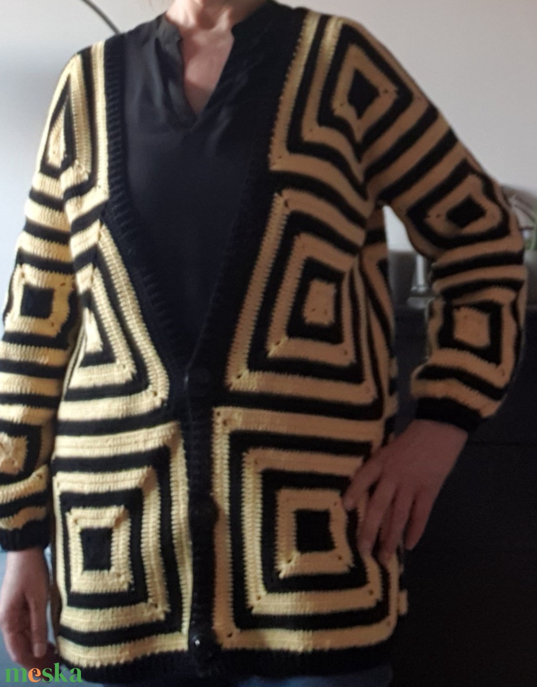 Horgolt Art Deco kardigán - ruha & divat - női ruha - kardigánok - Meska.hu