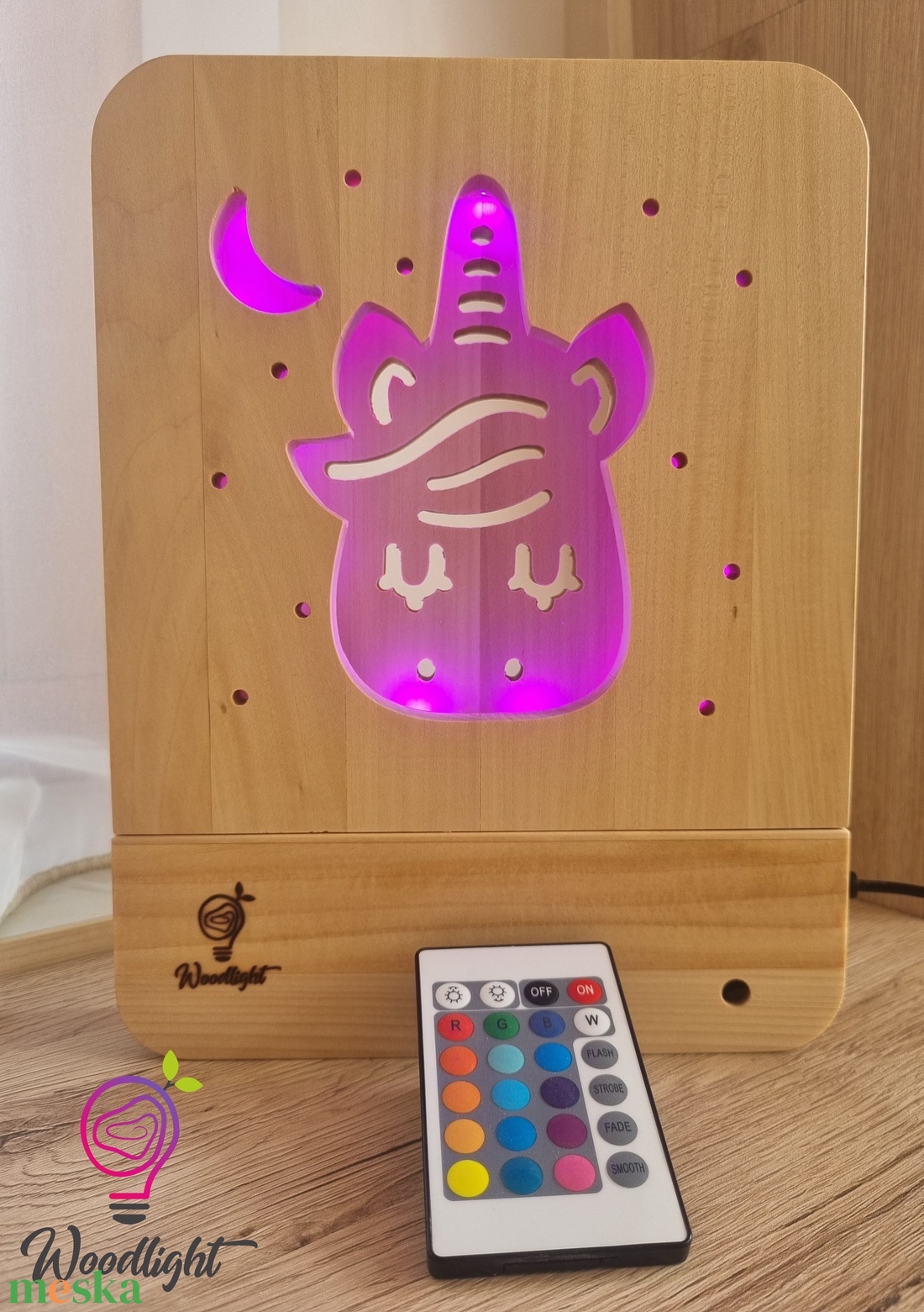 Woodlight Csodalámpa-Unikornis - otthon & életmód - babaszoba, gyerekszoba - babaszoba dekoráció - Meska.hu
