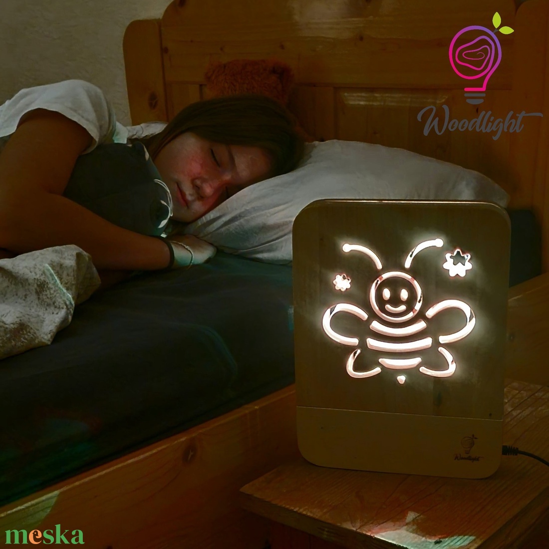 Woodlight Csodalámpa-Méhecske - otthon & életmód - babaszoba, gyerekszoba - babaszoba dekoráció - Meska.hu