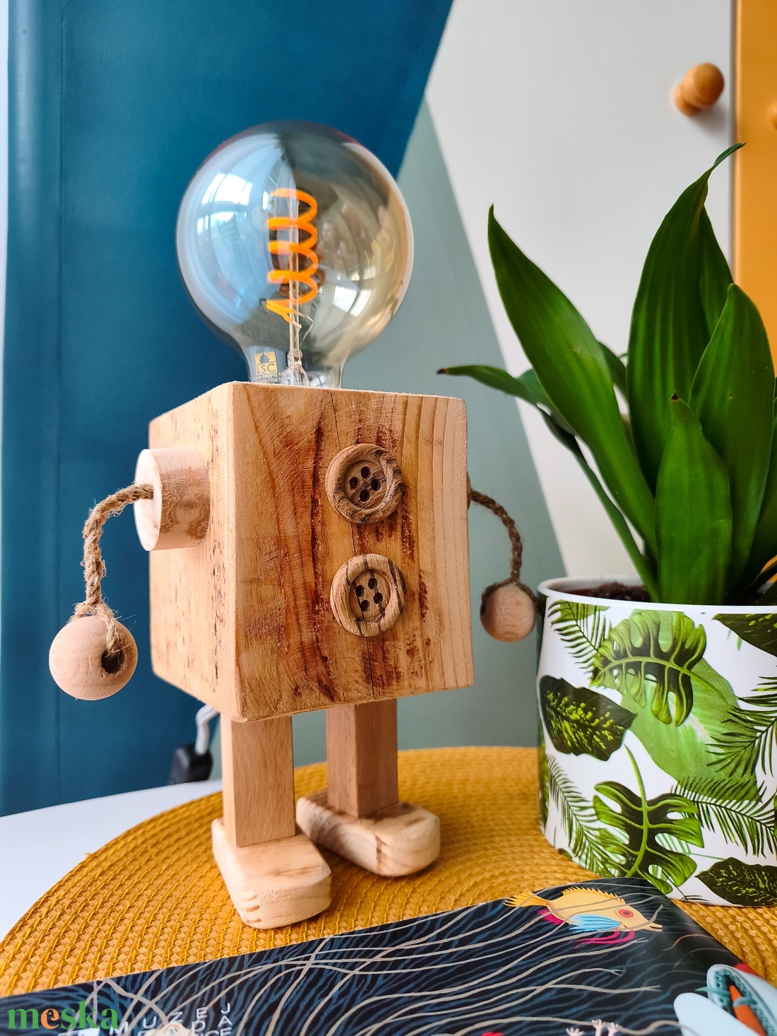 Egyedi kézműves design robot lámpa � különleges dekor - otthon & életmód - lámpa - asztali lámpa - Meska.hu