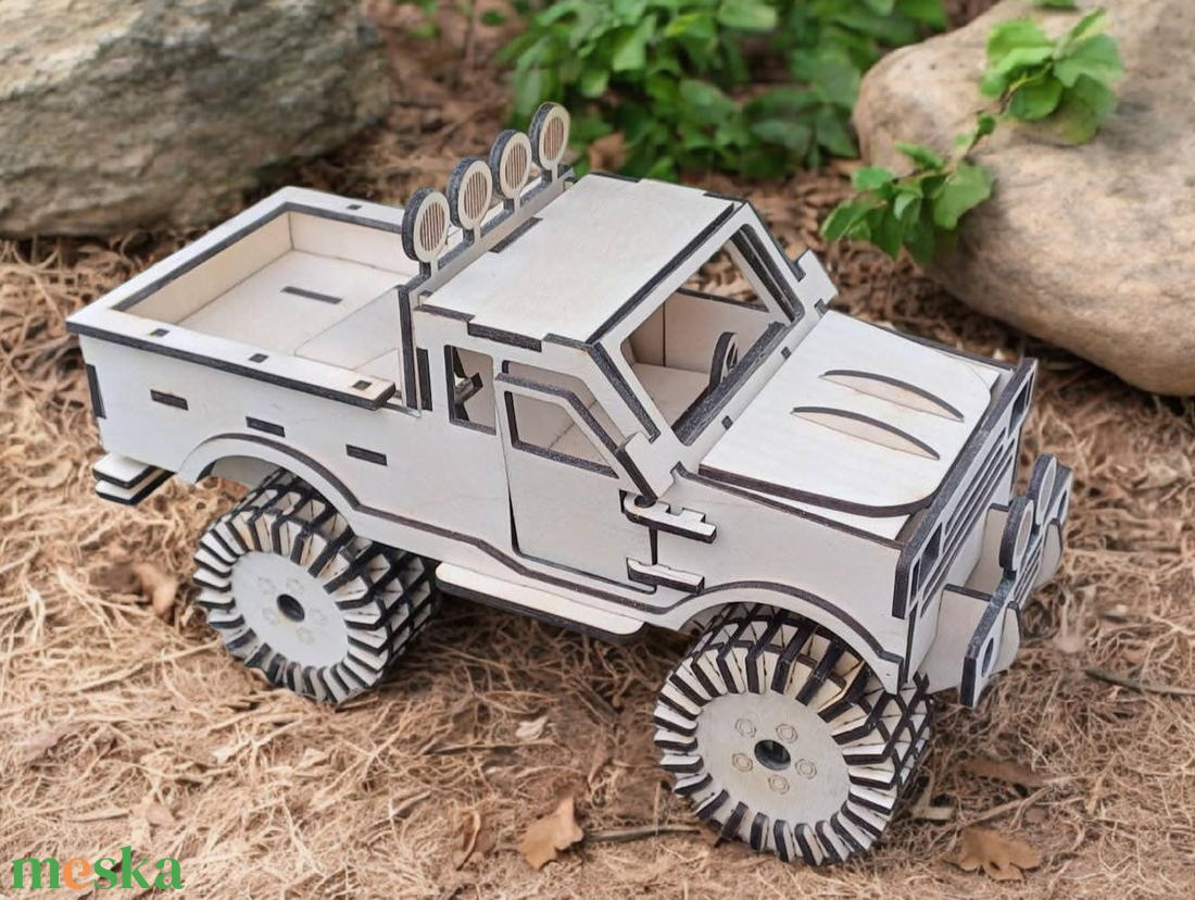 Fából készült off-road pickup modell � ahol a kaland kézzel fogható - művészet - makett, modell - Meska.hu
