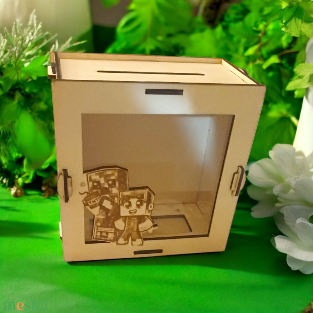 Minecraft stílusú fa persely � spórolás játékosan! - otthon & életmód - dekoráció - asztal és polc dekoráció - persely - Meska.hu