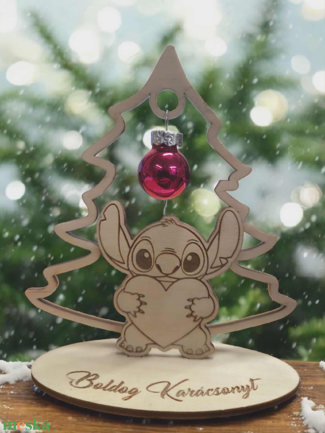 Stitch karácsonyi asztali dísz - karácsony - adventi díszek - adventi asztaldísz - Meska.hu